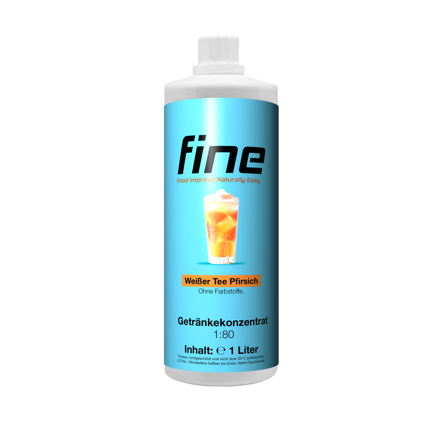 fine Getränkekonzentrat 1000ml Weißer Tee Pfirsich Farblos