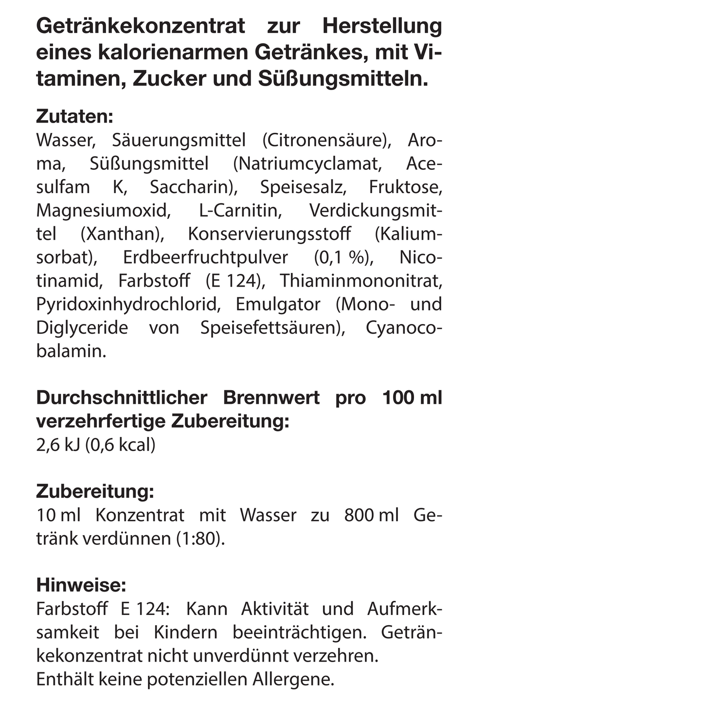 fine Getränkekonzentrat 1000ml Erdbeer Rhabarber
