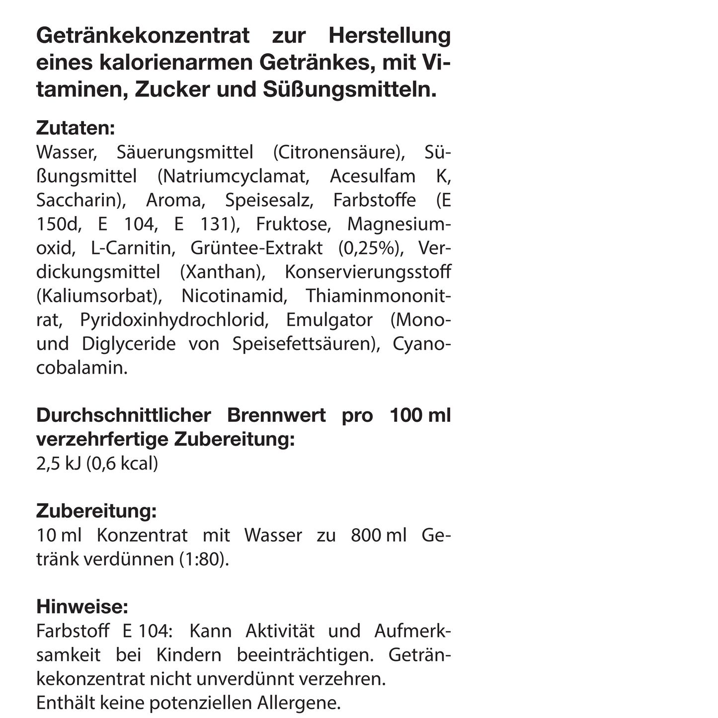 fine Getränkekonzentrat 1000ml Grüntee Limette
