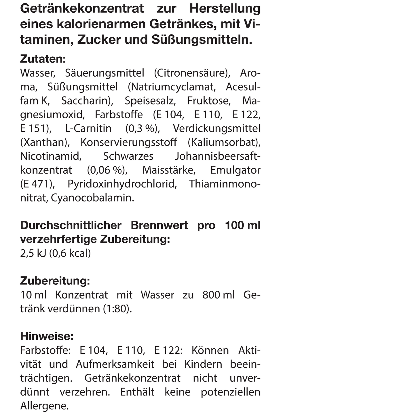 fine Getränkekonzentrat 1000ml Schwarze Johannisbeere