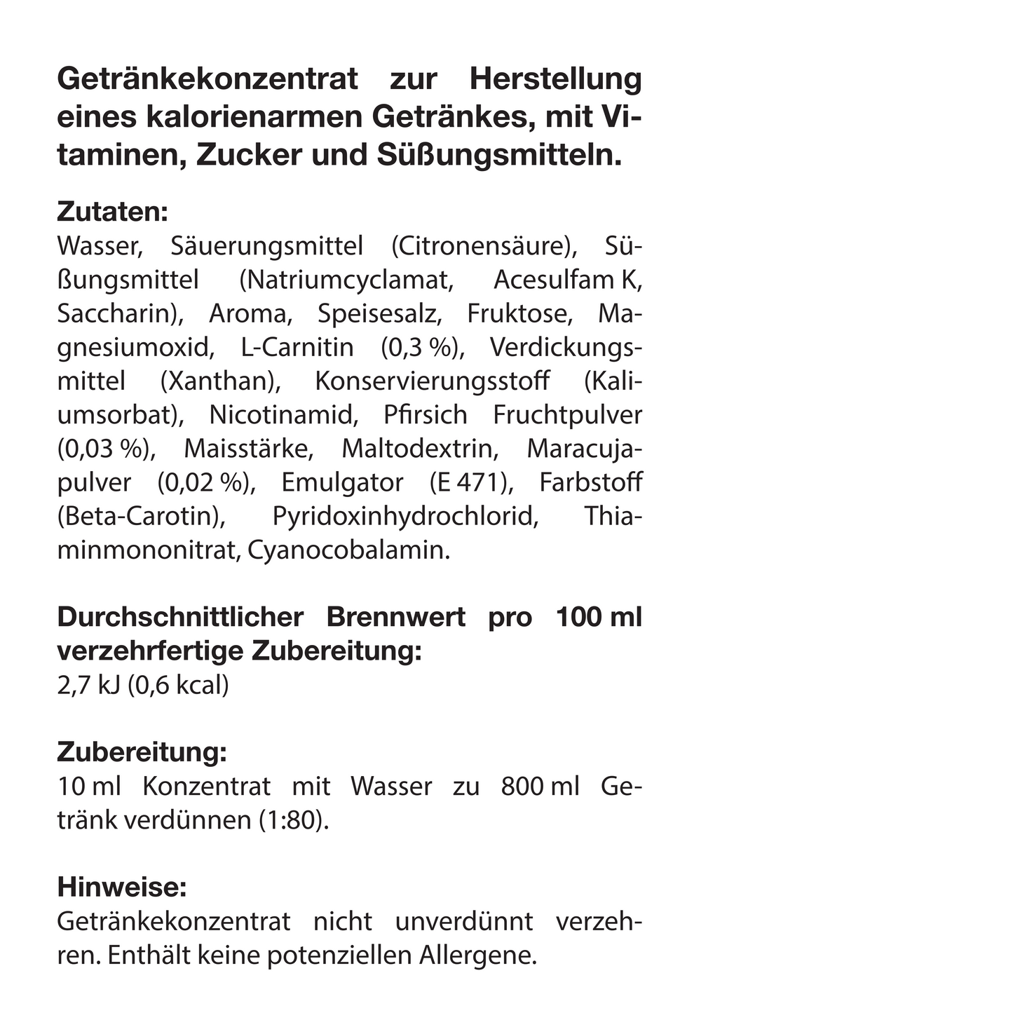 fine Getränkekonzentrat 1000ml Pfirsich Maracuja