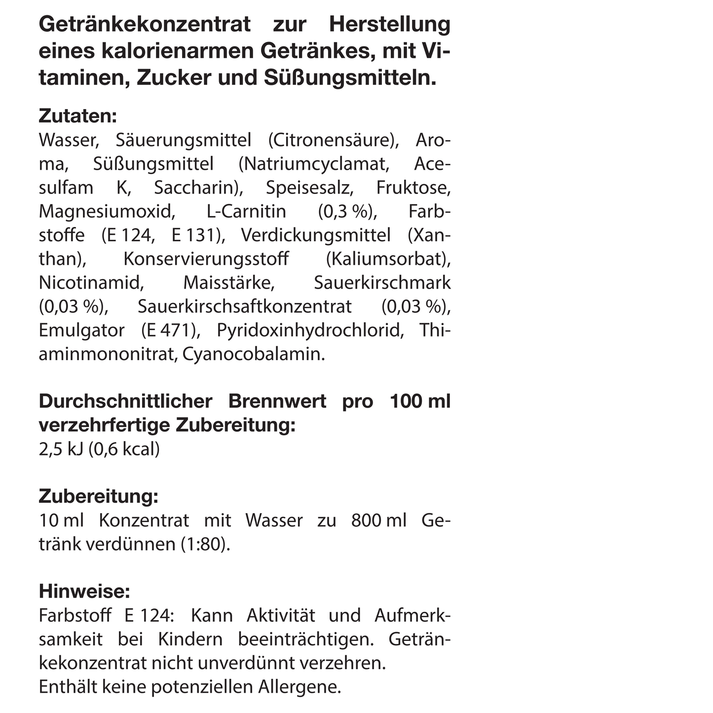 fine Getränkekonzentrat 1000ml Kirsche