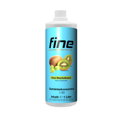 fine Getränkekonzentrat 1000ml Kiwi Stachelbeere Farblos