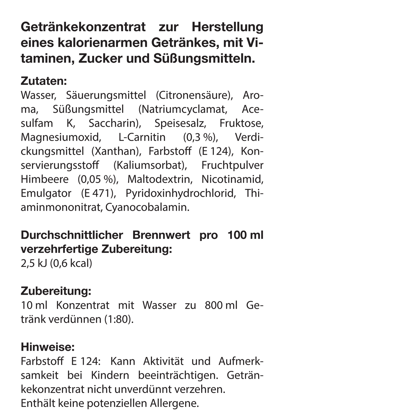 fine Getränkekonzentrat 1000ml Himbeere